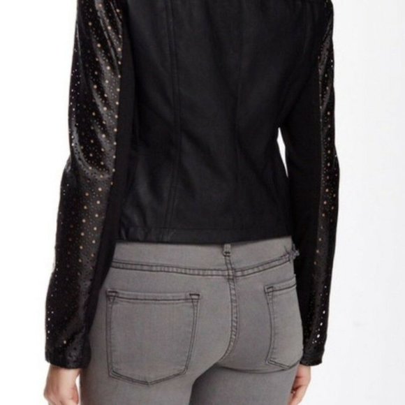 SOLD **** STEVE MADDEN New Perforated MOTO Jacket Coat L - Picture 4 of 11